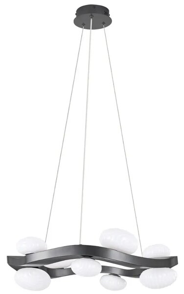 Nova Luce Tmavě šedé kovové závěsné LED světlo Severo 61 cm