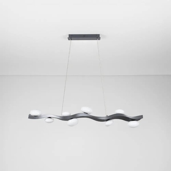 Nova Luce Tmavě šedé kovové závěsné LED světlo Severo 125 cm