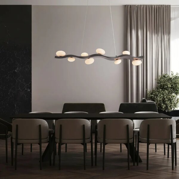 Nova Luce Tmavě šedé kovové závěsné LED světlo Severo 125 cm