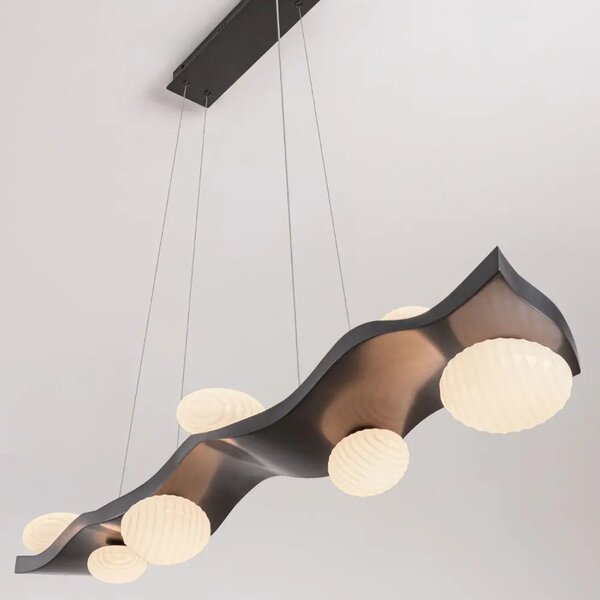 Nova Luce Tmavě šedé kovové závěsné LED světlo Severo 125 cm