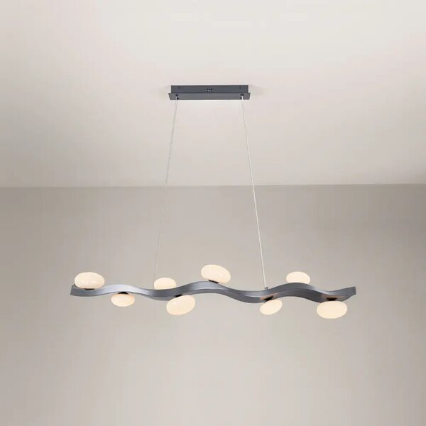 Nova Luce Tmavě šedé kovové závěsné LED světlo Severo 125 cm