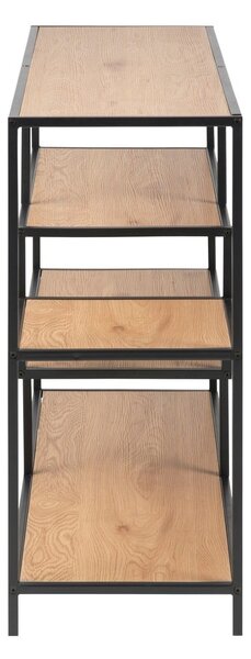 Černá/přírodní knihovna v dekoru dubu 114x78 cm Seaford – Actona
