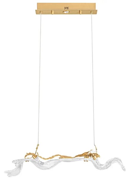 Nova Luce Zlaté skleněné závěsné LED světlo Avesa 61 cm