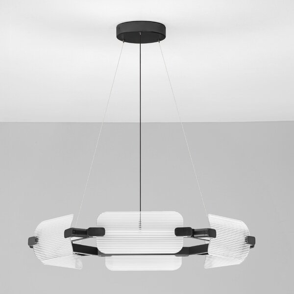 Nova Luce Skleněné závěsné LED světlo Emery 82 cm