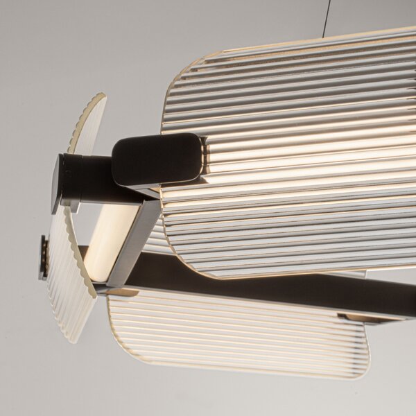Nova Luce Skleněné závěsné LED světlo Emery 82 cm