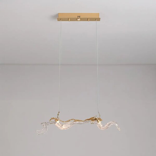 Nova Luce Zlaté skleněné závěsné LED světlo Avesa 61 cm