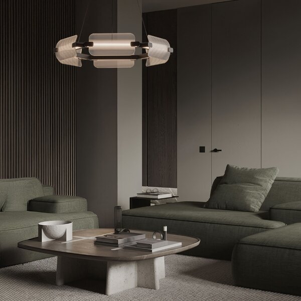 Nova Luce Skleněné závěsné LED světlo Emery 82 cm