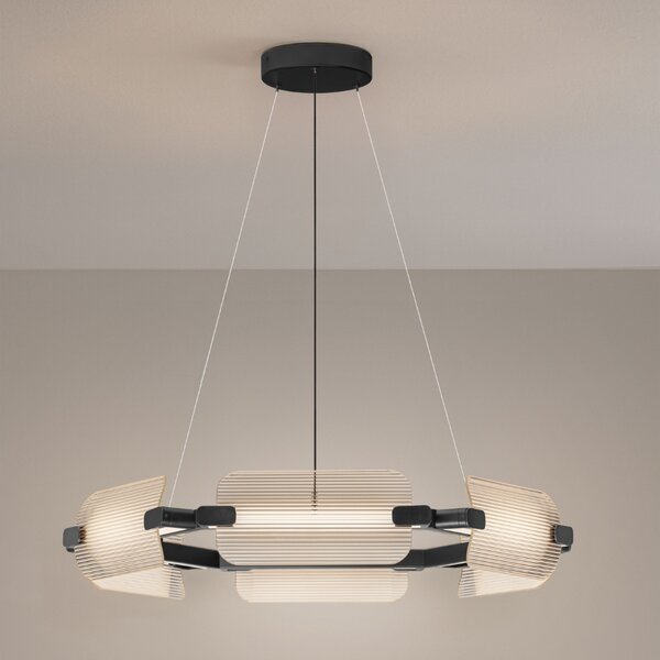 Nova Luce Skleněné závěsné LED světlo Emery 82 cm