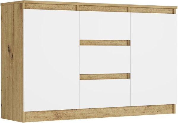 Framire Komoda 120cm skíka zásuvky police R-120-S3 artisan mix bílá