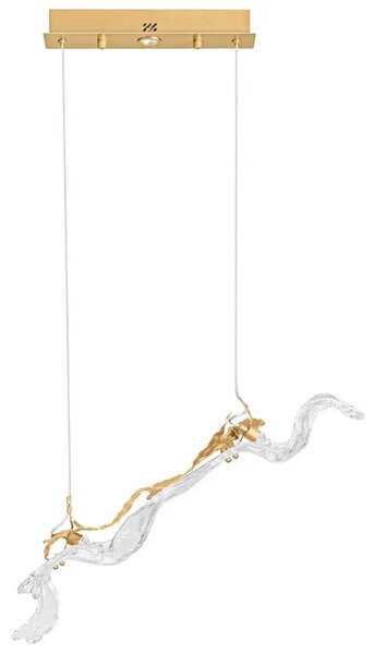 Nova Luce Zlaté skleněné závěsné LED světlo Avesa 61 cm