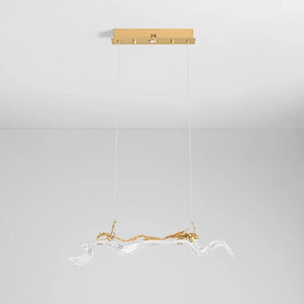 Nova Luce Zlaté skleněné závěsné LED světlo Avesa 61 cm