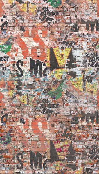 Vliesová fototapeta na zeď, Grafity na cihlové zdi, ML3801, Mural Young Edition, Grandeco