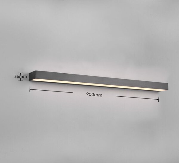 TRIO 283919032 ROCCO nástěnné svítidlo LED 13W/1400lm 3000K IP44 matná černá