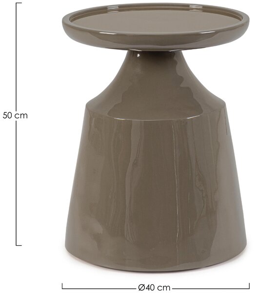 Bizzotto Hnědošedý odkládací stolek Otilia Ø40 cm II
