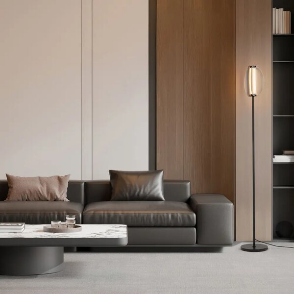 Nova Luce Kouřově šedá stojací LED lampa Noir 150 cm