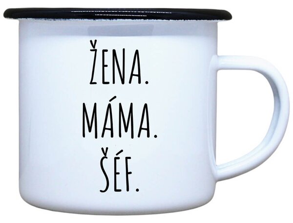 Plecháček s potiskem Žena máma šéf Objem: 330 ml