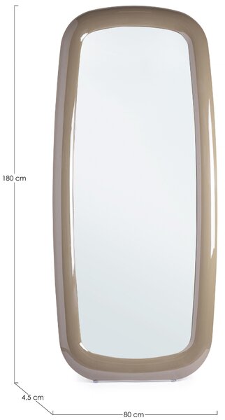 Bizzotto Hnědošedé stojací zrcadlo Otilia 180 x 80 cm