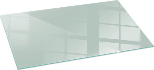 Sklenná podkladová deska pro 120x60 cm - kamna - krbová deska sklenná - ochranné sklo - ochranná deska proti jiskrám - sklenná podkladová deska ohnivzdorná - tepelná ochranná deska - sklenná ochrana podkladu - barva svtle zelená