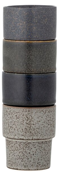 Bloomingville Sada čtyř hnědých kameninových hrnků Ewan 150 ml