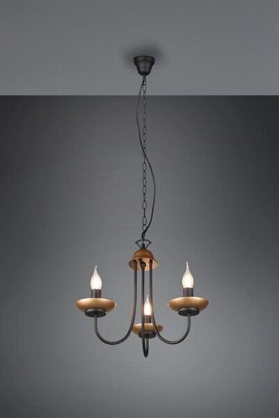 TRIO 101700332 LIVIA luster 3xE14 D468mm černá matná, zlatá