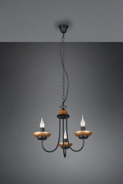 TRIO 101700332 LIVIA luster 3xE14 D468mm černá matná, zlatá