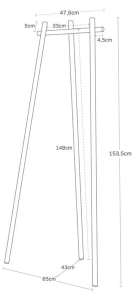 YAMAZAKI Černý kovový stojací věšák Tri-Post 154 cm