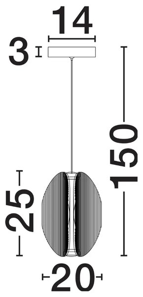 Nova Luce Kouřově šedé závěsné LED světlo Noir 20 cm