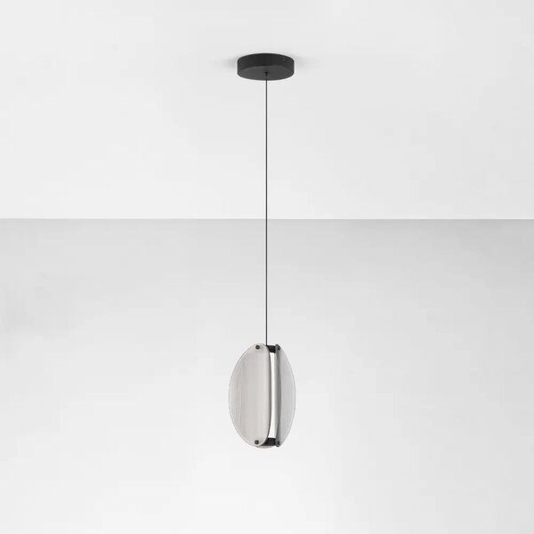 Nova Luce Kouřově šedé závěsné LED světlo Noir 20 cm