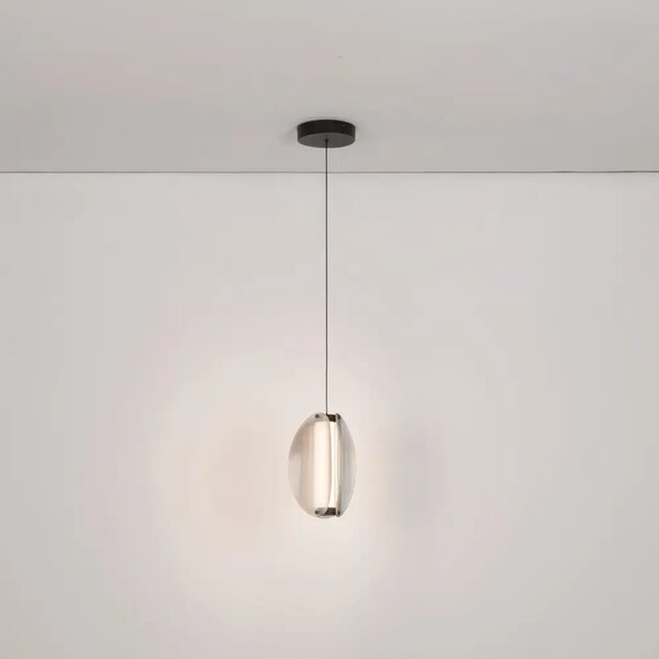 Nova Luce Kouřově šedé závěsné LED světlo Noir 20 cm