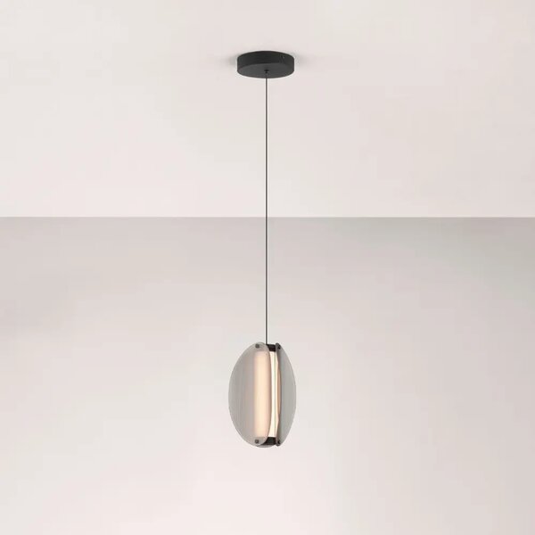 Nova Luce Kouřově šedé závěsné LED světlo Noir 20 cm