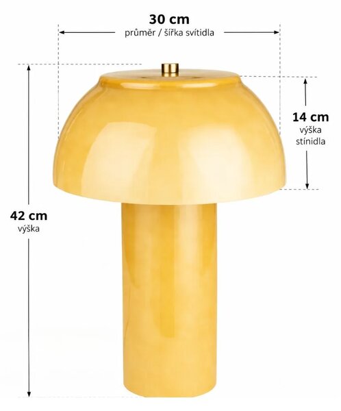 Dutchbone Žlutá kovová stolní lampa MORVAN 42 cm