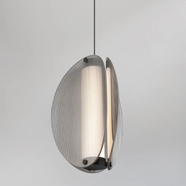 Nova Luce Kouřově šedé závěsné LED světlo Noir 20 cm