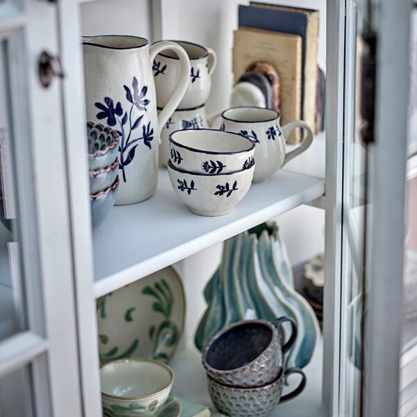 Bloomingville Světle modrá kameninová váza Dilara 18 cm