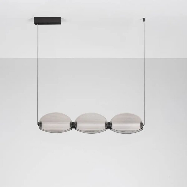 Nova Luce Kouřově šedé závěsné LED světlo Noir 83 cm