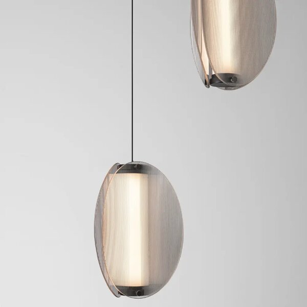 Nova Luce Kouřově šedé závěsné LED světlo Noir 45 cm