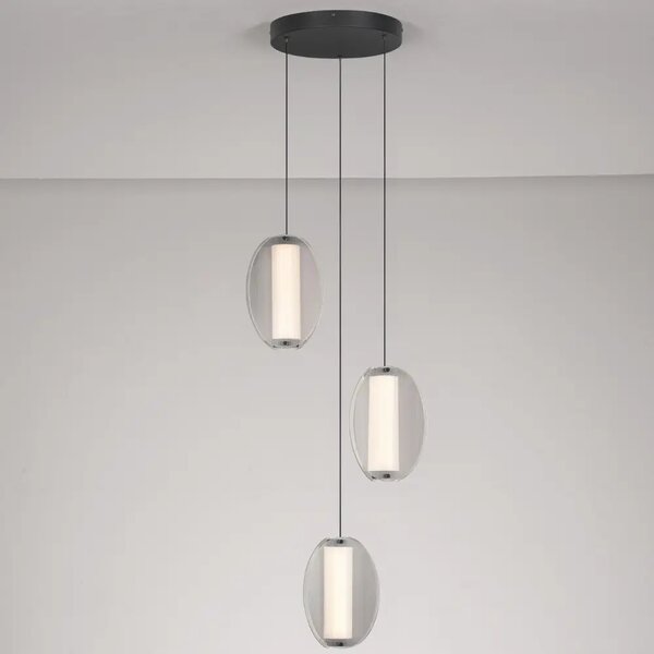 Nova Luce Kouřově šedé závěsné LED světlo Noir 45 cm