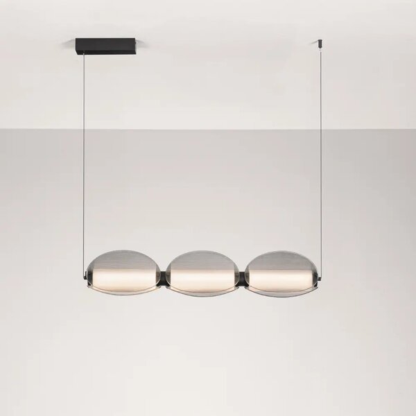 Nova Luce Kouřově šedé závěsné LED světlo Noir 83 cm