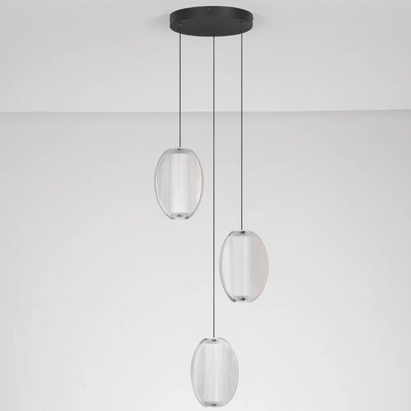 Nova Luce Kouřově šedé závěsné LED světlo Noir 45 cm