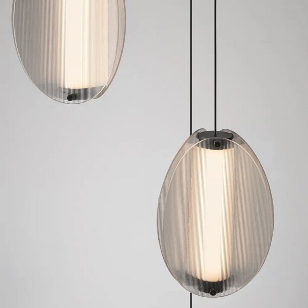 Nova Luce Kouřově šedé závěsné LED světlo Noir 45 cm