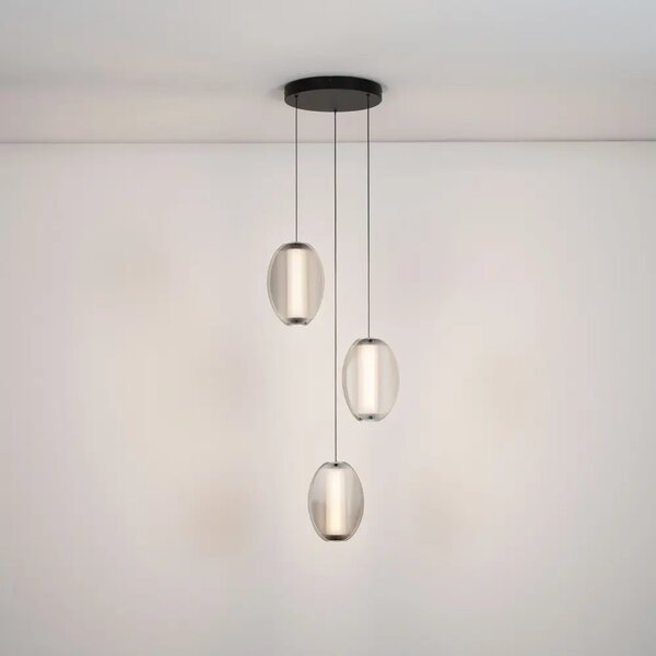 Nova Luce Kouřově šedé závěsné LED světlo Noir 45 cm