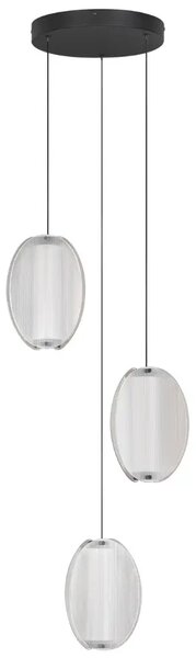 Nova Luce Kouřově šedé závěsné LED světlo Noir 45 cm