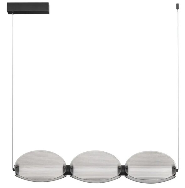 Nova Luce Kouřově šedé závěsné LED světlo Noir 83 cm