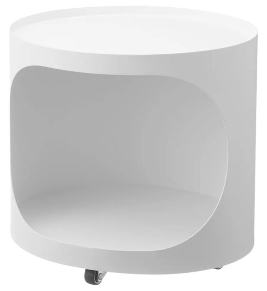 YAMAZAKI Bílý kovový odkládací stolek Tower 30 cm