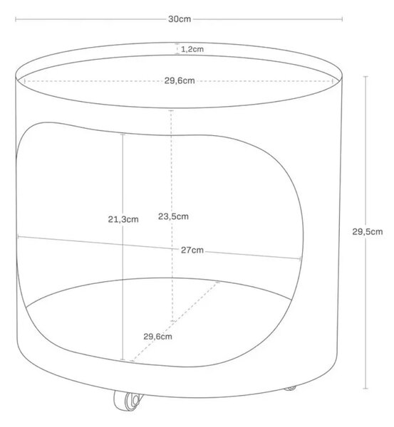 YAMAZAKI Bílý kovový odkládací stolek Tower 30 cm