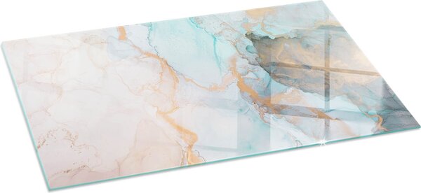 Sklenný podlahový panel 100x50 cm - Krbový panel ze skla - Krbový panel ze skla - Ochranné sklo - Ochranný panel proti jiskrám - Sklenný podlahový panel proti ohni - Tepelná ochrana - Ochrana podlahy ze skla - Abstraktní vzor tekutin