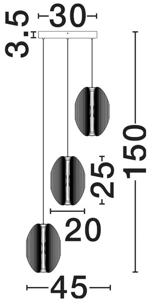 Nova Luce Kouřově šedé závěsné LED světlo Noir 45 cm