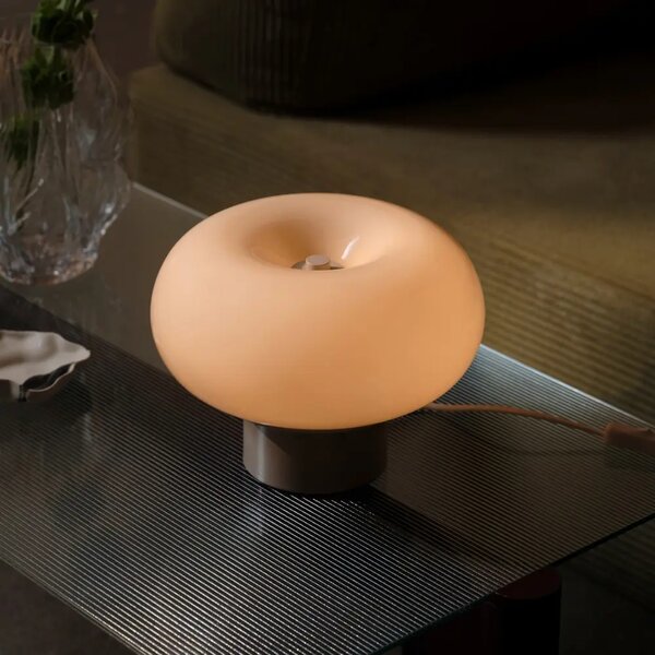 Nordlux Béžová skleněná stolní lampa Malti