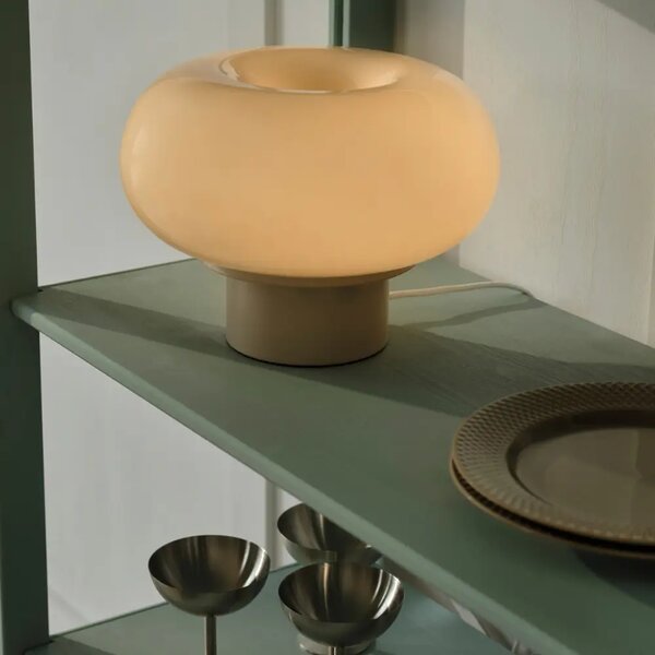 Nordlux Béžová skleněná stolní lampa Malti