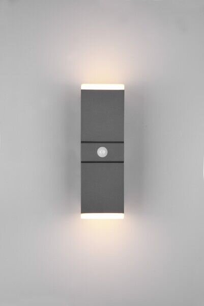 TRIO 270669242 AVON exteriérové nástěnné svítidlo se senzorem SMD LED V280mm 2x7W/800lm 3000K IP54 antracit, bílá