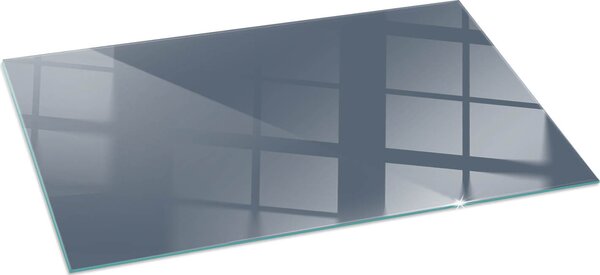 Sklenný podlahový panel 100x50 cm - Krbový panel ze skla - Krbový panel ze skla - Ochranné sklo - Ochranný panel proti jiskrám - Sklenný podlahový panel proti ohni - Tepelná ochrana - Ochrana podlahy ze skla - Barva tmav modrá